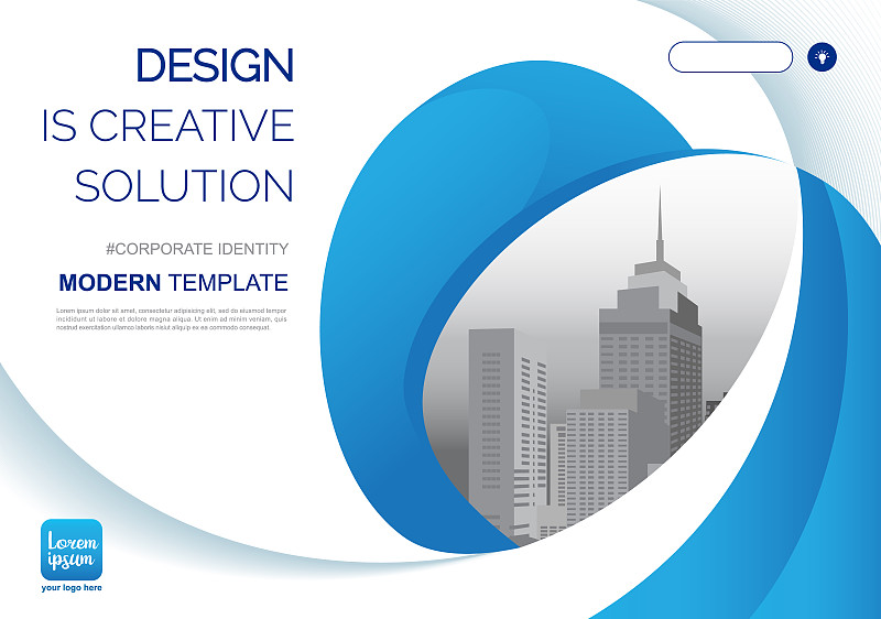 Template vector layout modern design, size horizon