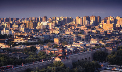 西安的现代和古代城市