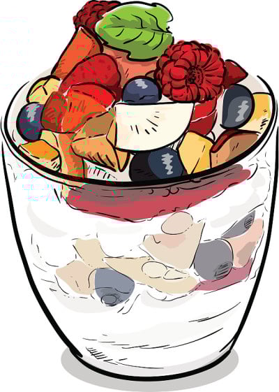 水果冻糕甜点冰淇淋