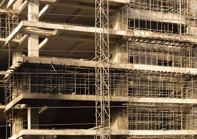 建筑在建造中。