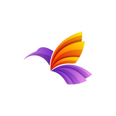矢量插图皇家鸟梯度色彩风格。