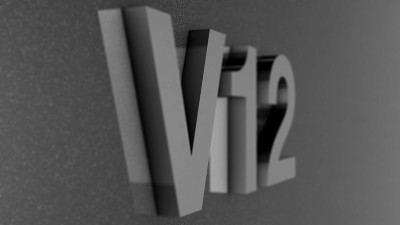 V12标志，标签，徽章上的汽车印。