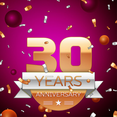 Realistic Thirty 30 Years Anniversary Celebration 