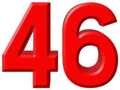 46号，46号，白色背景，3d渲染