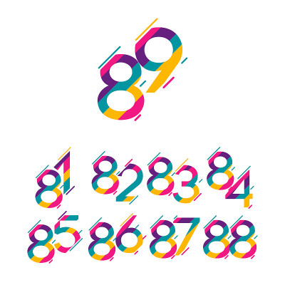 89周年庆典矢量模板设计插图