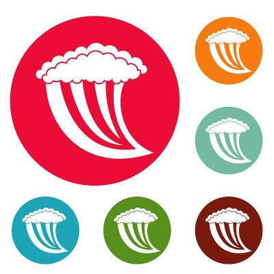 波浪水图标圆设置矢量