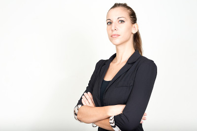 白人女商人的肖像