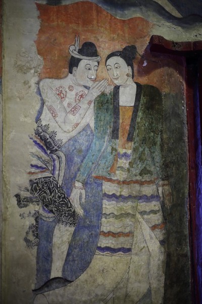 泰国南寺墙上的绘画艺术