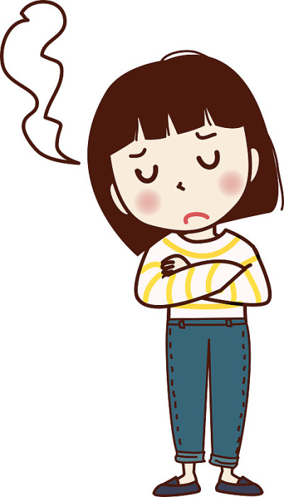 一个叹息的女孩。