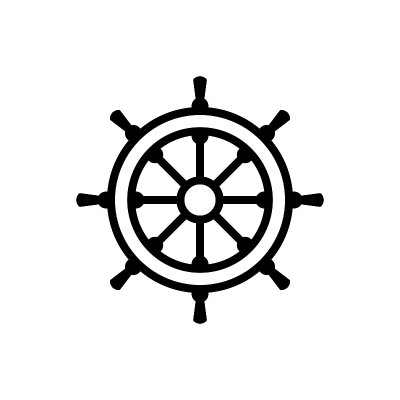 船舶转向图标设计矢量模板插图