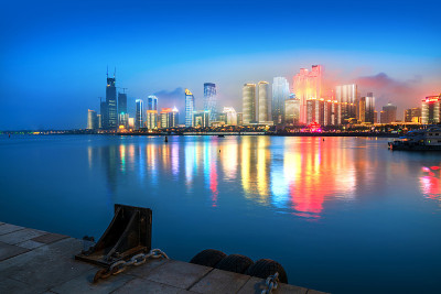 中国青岛城市夜景