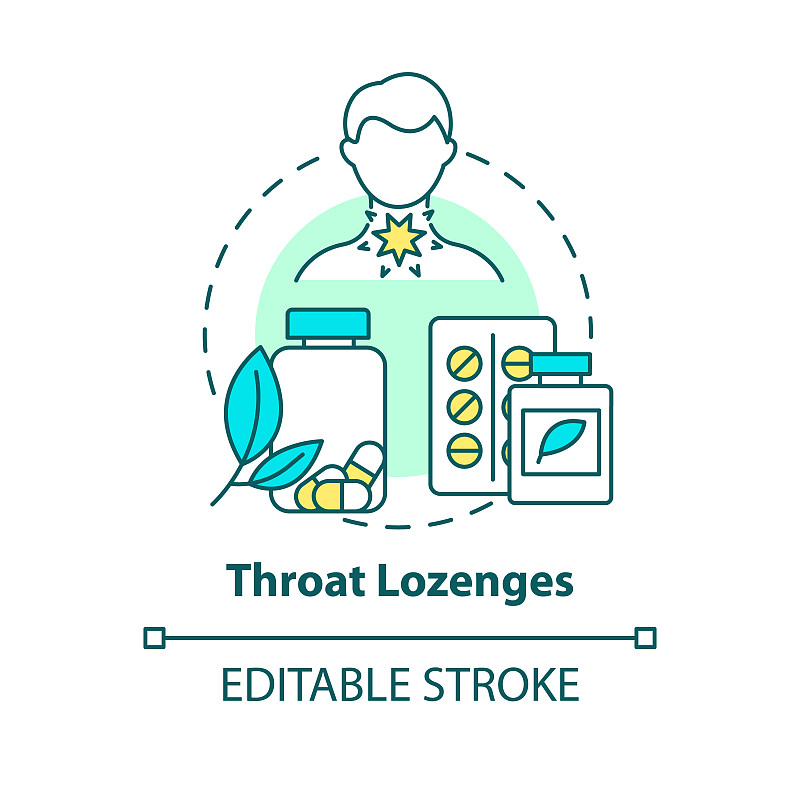 Throat lozenges concept icon