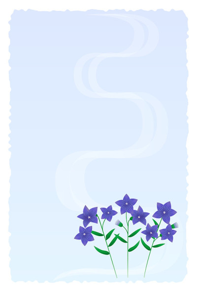 明信片在哀悼。中国风铃花插图