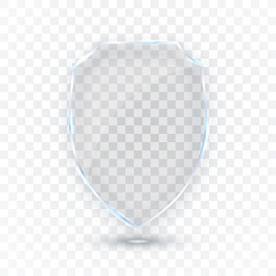 Transparent Shield. Safety Glass Badge Icon. Priva