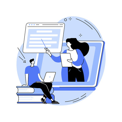 在线课程抽象概念矢量插图。