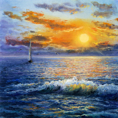 落日的海洋