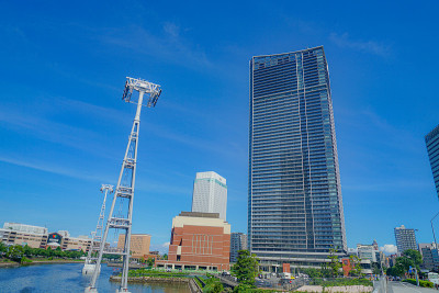 横滨港人未来的索道建设景观