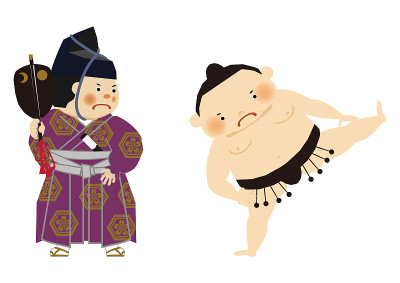 相扑手的插图。