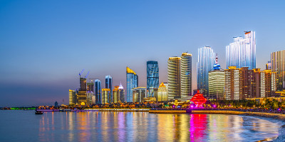 青岛城市建筑景观夜景