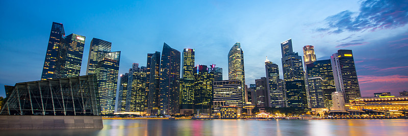 新加坡金融区的夜景
