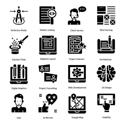 UI/ UX Design Solid Icons Set