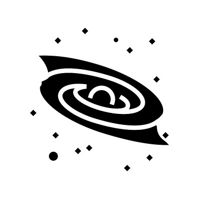 银河系星系字形图标矢量插图