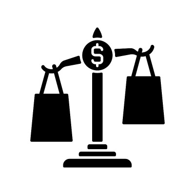 比较购物黑色符号图标