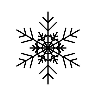 简单的雪花黑色线条