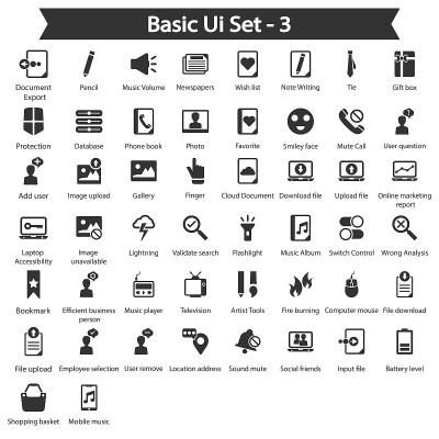 基本Ui图标设置-黑色系列