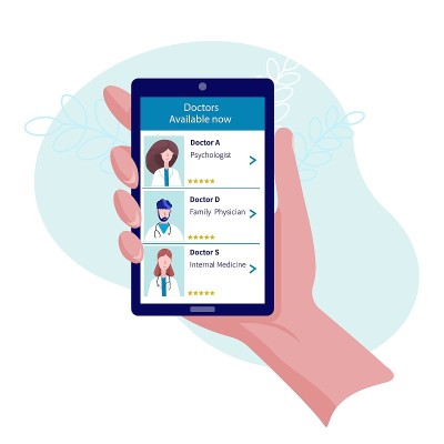 Online team doctors. Application or web site for c