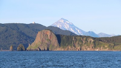 俄罗斯堪察加半岛的海岸线。