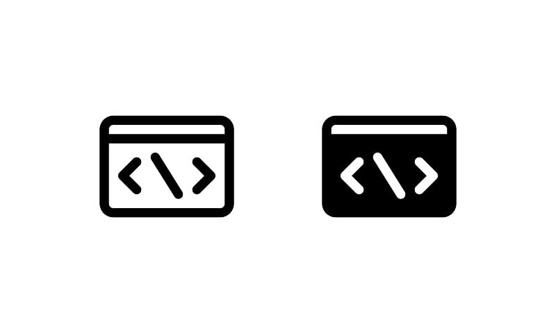 表示编程或源代码的命令行图标