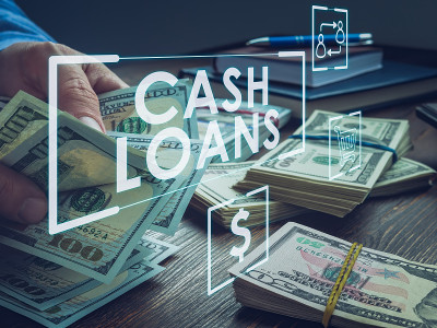网上现金贷款概念。手数钱。