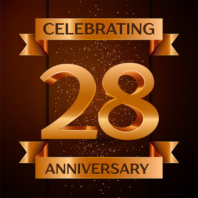 Realistic Twenty eight Years Anniversary Celebrati
