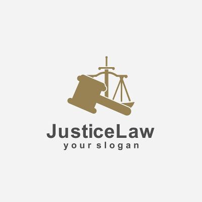 正义法图标模板设计矢量插图