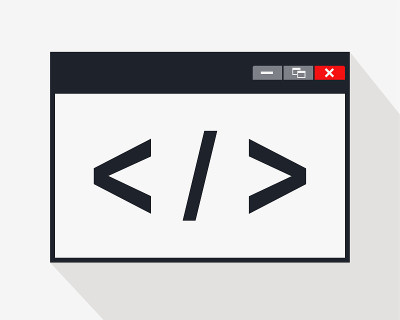 HTML代码。编码图标。搜索html。Web页面的代码。