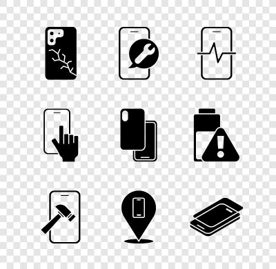 Set Mobile with broken screen, service, Phone repa