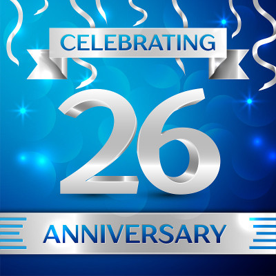 Twenty six 26 Years Anniversary Celebration Design
