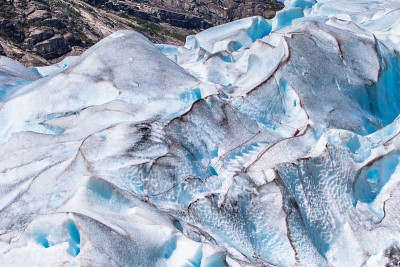 Nigardsbreen。约斯特尔斯布林冰川的冰川臂Jostedal,挪威。