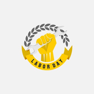 劳动节快乐矢量插图