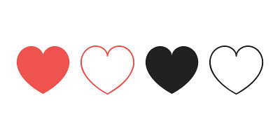 设置Like和Heart图标。直播视频，聊天，点赞。社交媒体
