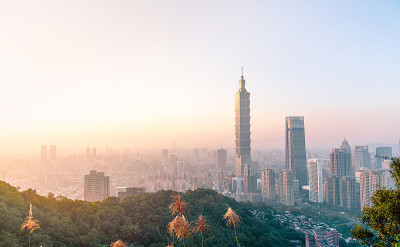 最美丽的视点台北城市日落在台湾。