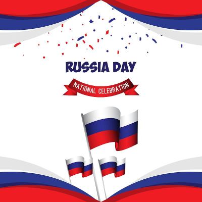 Russia Day National Celebration Poster Vector Temp
