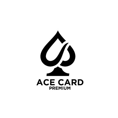 Ace卡片黑色矢量图标设计