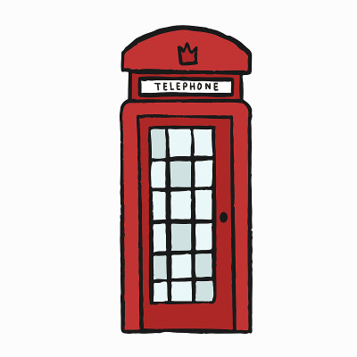 经典的英国红色电话亭插图