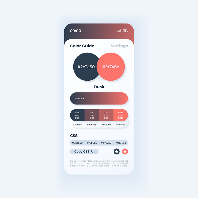 颜色指南智能手机界面矢量模板