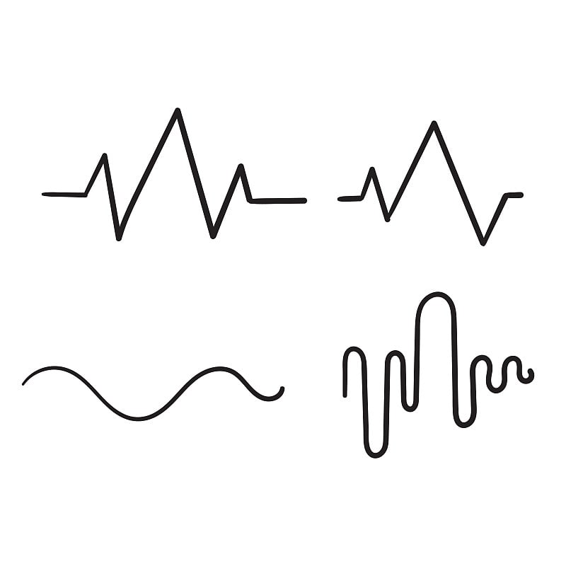 手绘涂鸦声波图标插图矢量孤立的背景