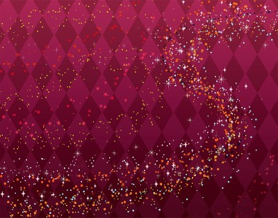 星空，红紫色菱形的背景和闪闪发光的银河/插图材料(矢量插图)