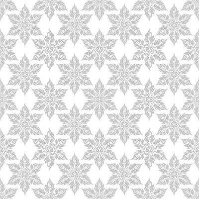 Floral seamless pattern. Gray design on white back