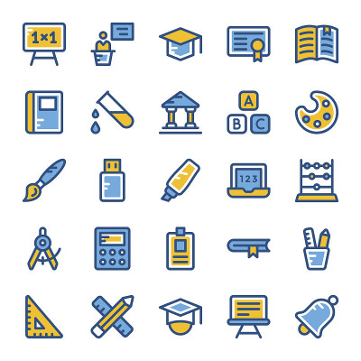 学校和教育矢量图标